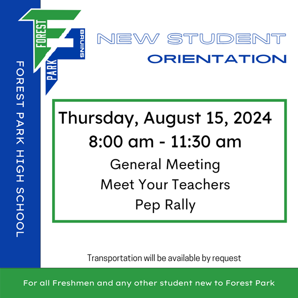FPHS New student orientation flyer