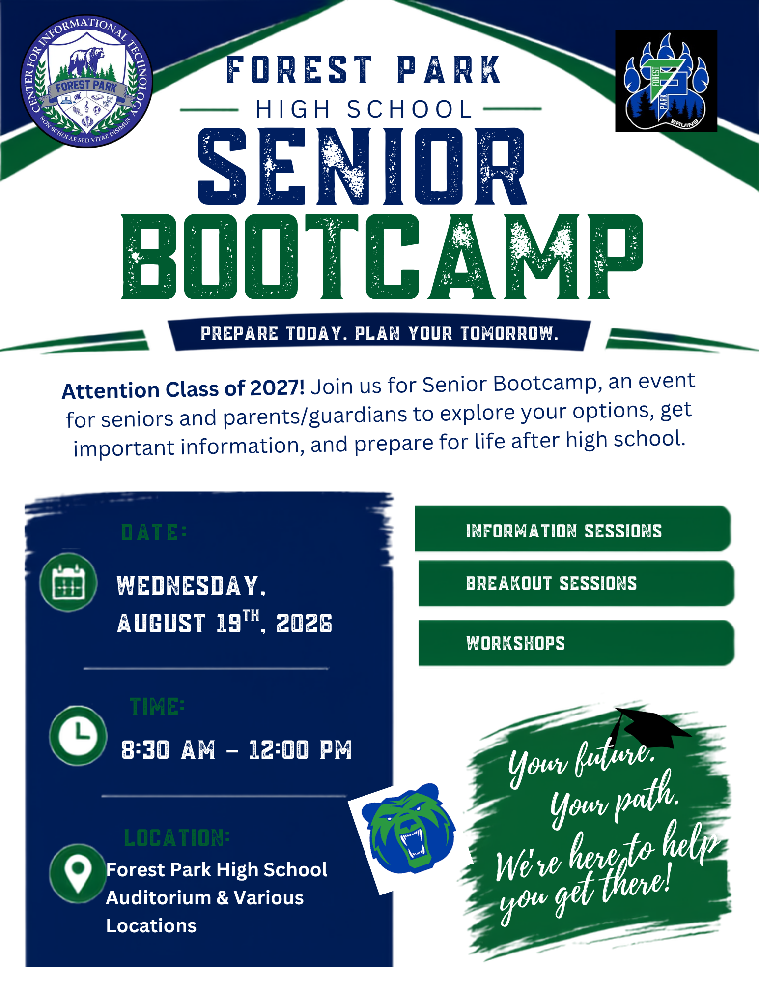 senior bootcamp flyer information can be found below